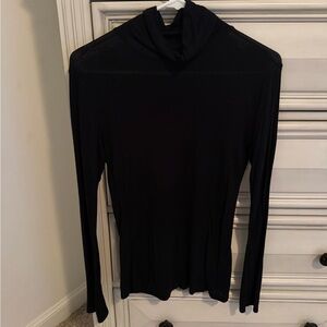 Active Basic Black Turtleneck Top